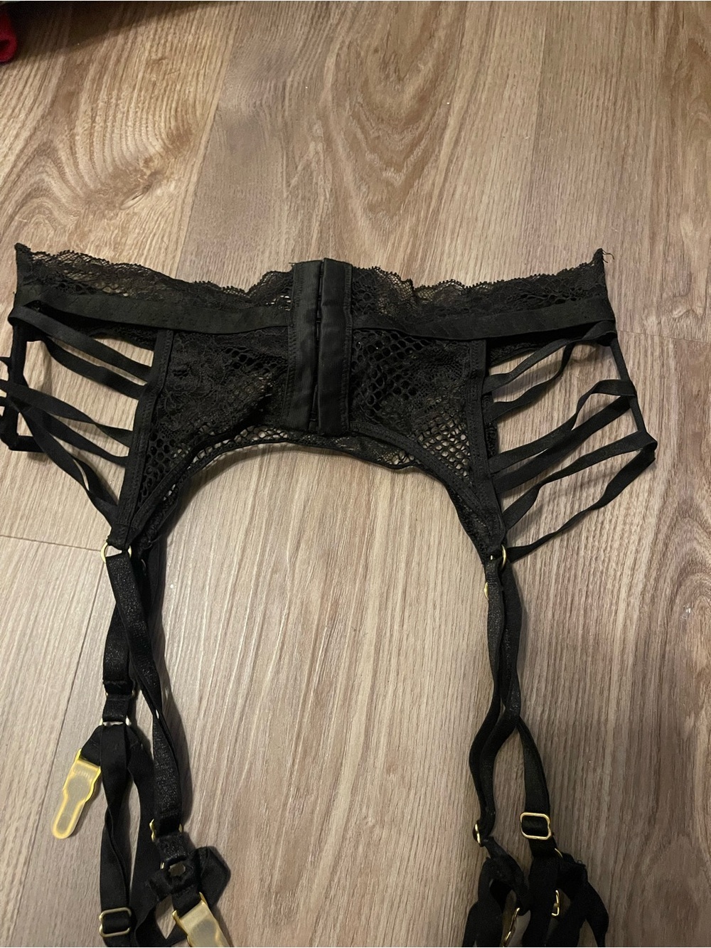 Victoria's Secret Black Lace Strappy Garter Belt Boudoir Lingerie Size XS Gothic - Picture 10 of 14